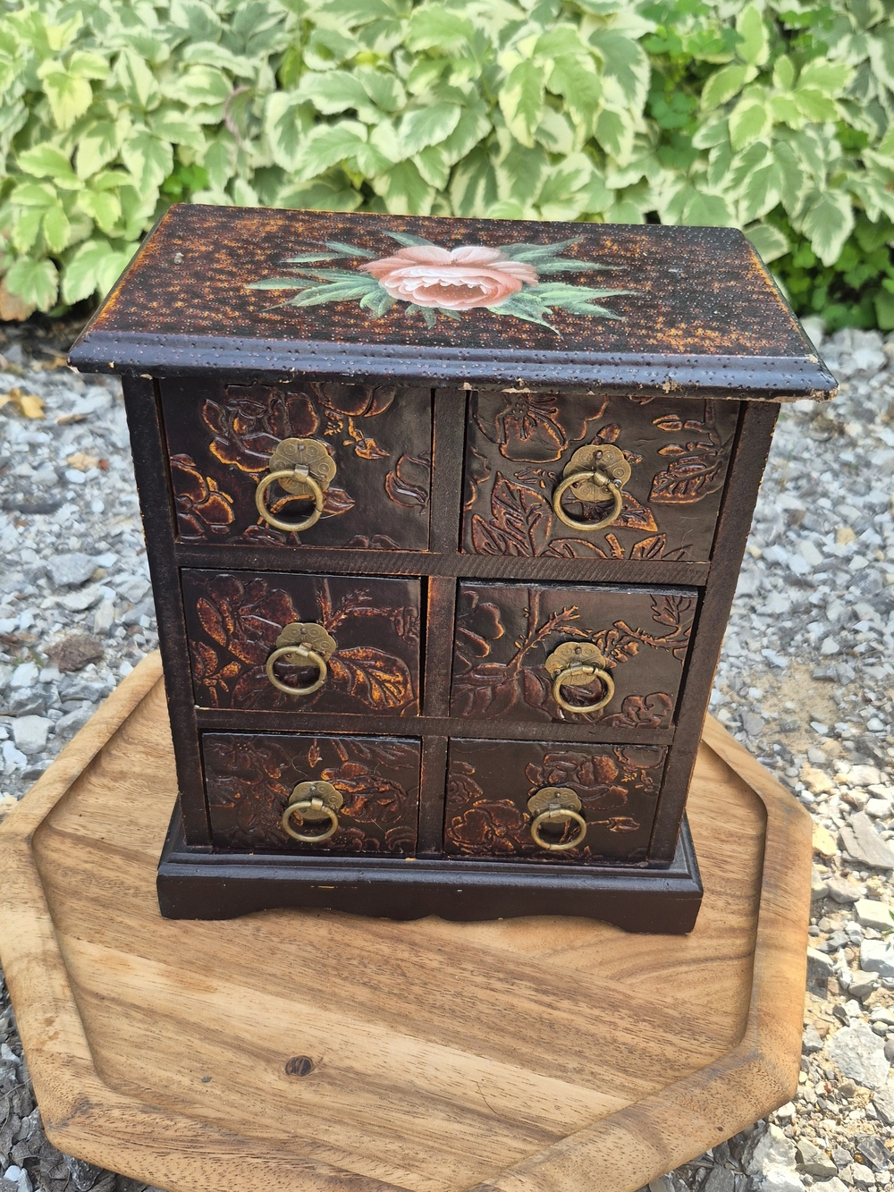 Vintage Japanese Style 6 Drawer Jewelry Box